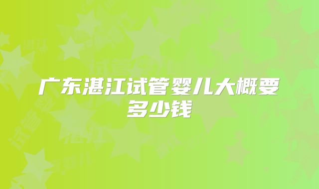 广东湛江试管婴儿大概要多少钱