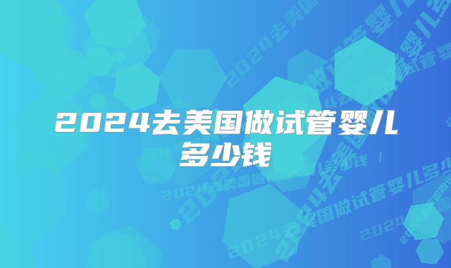 2024去美国做试管婴儿多少钱