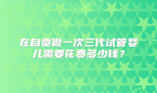 在自贡做一次三代试管婴儿需要花费多少钱?