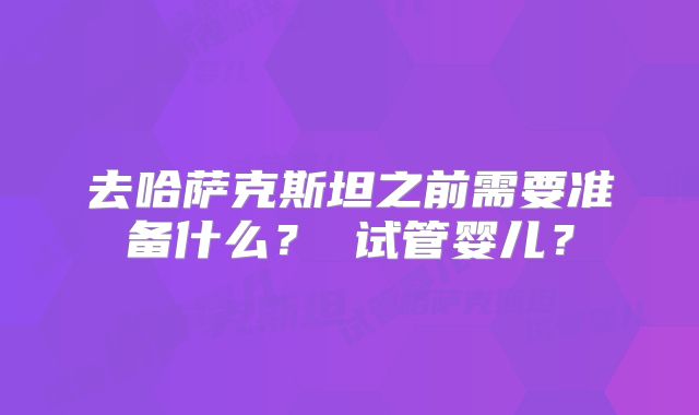 去哈萨克斯坦之前需要准备什么？ 试管婴儿？