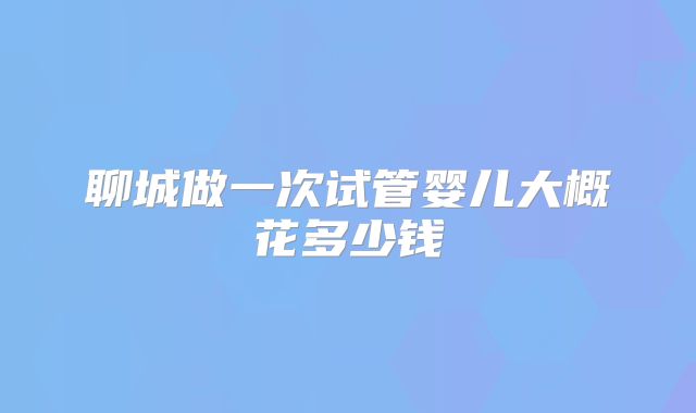 聊城做一次试管婴儿大概花多少钱