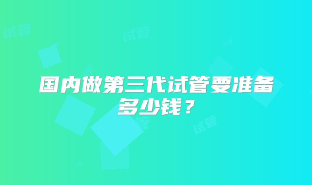 国内做第三代试管要准备多少钱？