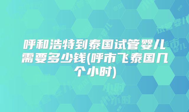 呼和浩特到泰国试管婴儿需要多少钱(呼市飞泰国几个小时)
