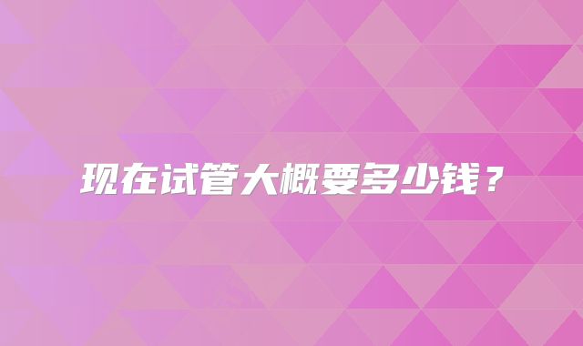 现在试管大概要多少钱？