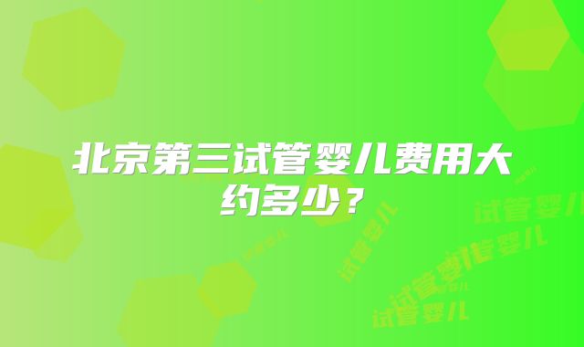 北京第三试管婴儿费用大约多少？