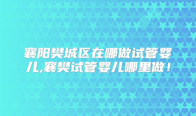 襄阳樊城区在哪做试管婴儿,襄樊试管婴儿哪里做！