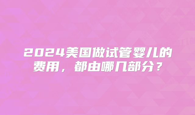 2024美国做试管婴儿的费用,都由哪几部分?