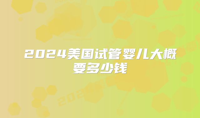 2024美国试管婴儿大概要多少钱
