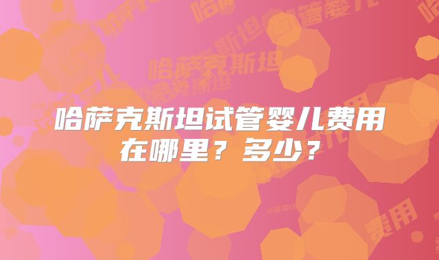 哈萨克斯坦试管婴儿费用在哪里？多少？