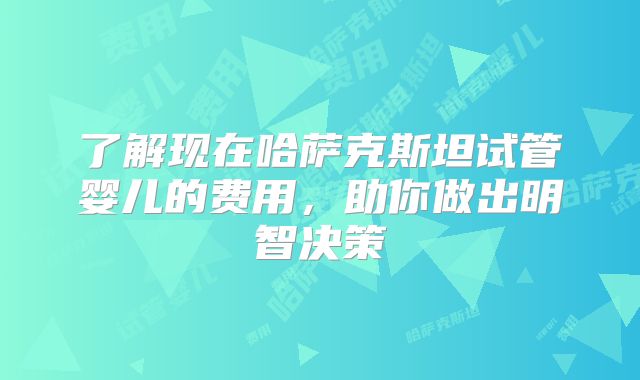 了解现在哈萨克斯坦试管婴儿的费用，助你做出明智决策