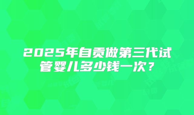 2025年自贡做第三代试管婴儿多少钱一次？