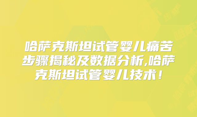 哈萨克斯坦试管婴儿痛苦步骤揭秘及数据分析,哈萨克斯坦试管婴儿技术！