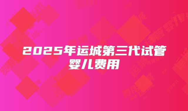 2025年运城第三代试管婴儿费用