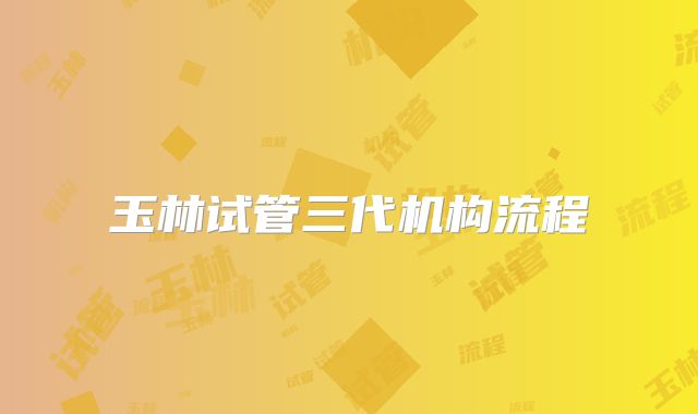 玉林试管三代机构流程
