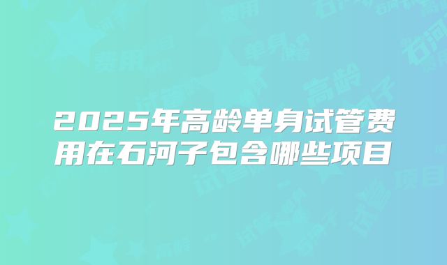 2025年高龄单身试管费用在石河子包含哪些项目