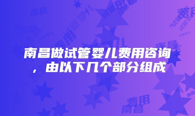 南昌做试管婴儿费用咨询,由以下几个部分组成