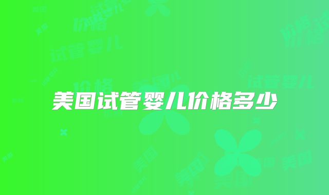 美国试管婴儿价格多少
