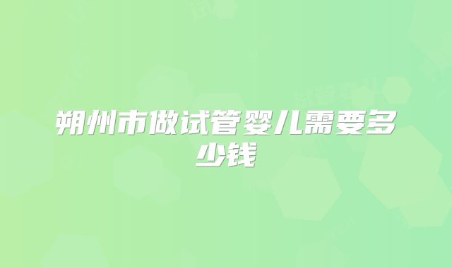 朔州市做试管婴儿需要多少钱