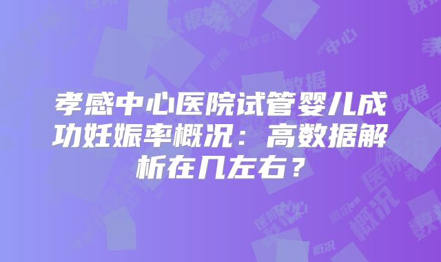 孝感中心医院试管婴儿成功妊娠率概况：高数据解析在几左右？