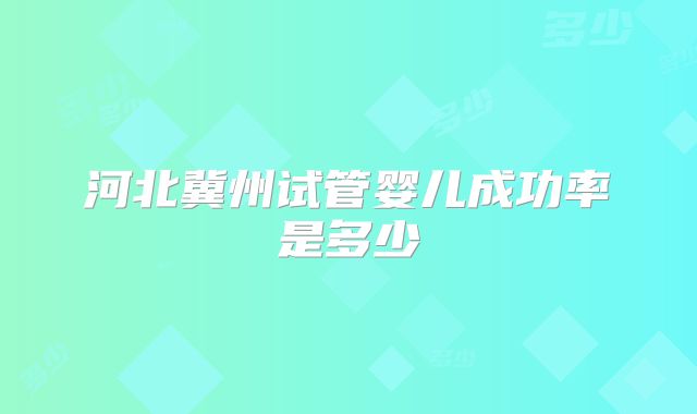 河北冀州试管婴儿成功率是多少