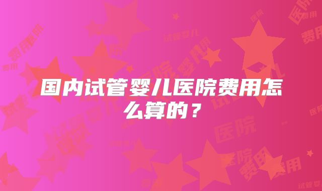 国内试管婴儿医院费用怎么算的？
