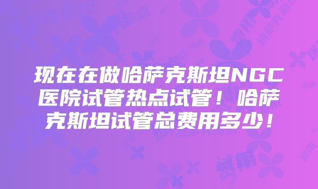 现在在做哈萨克斯坦NGC医院试管热点试管！哈萨克斯坦试管总费用多少！