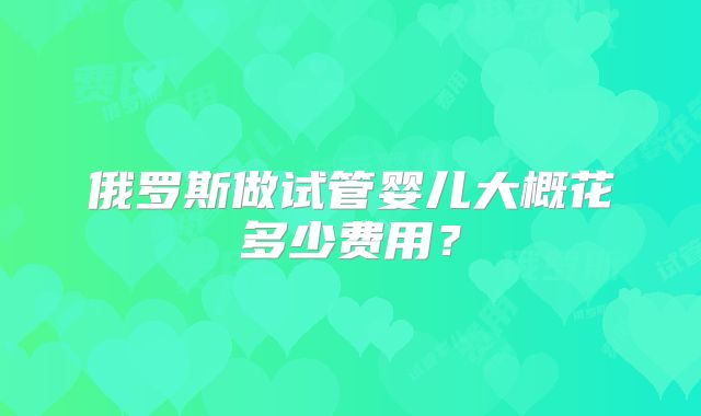 俄罗斯做试管婴儿大概花多少费用？