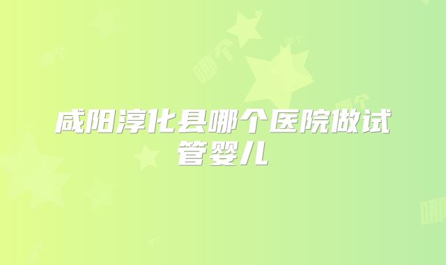 咸阳淳化县哪个医院做试管婴儿