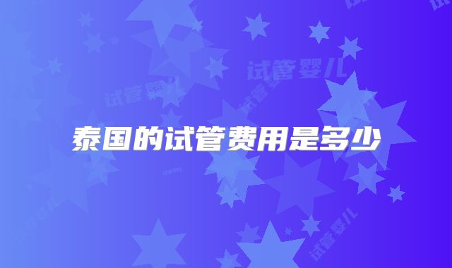 泰国的试管费用是多少