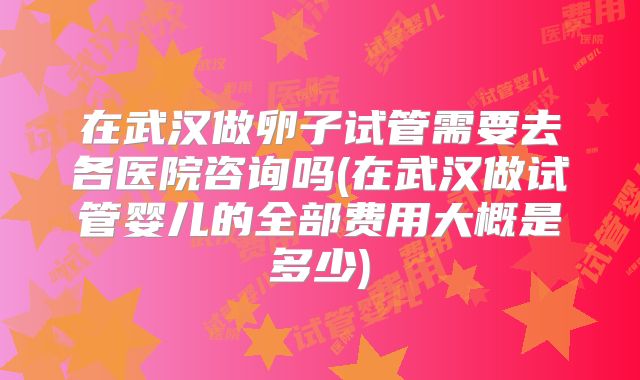 在武汉做卵子试管需要去各医院咨询吗(在武汉做试管婴儿的全部费用大概是多少)