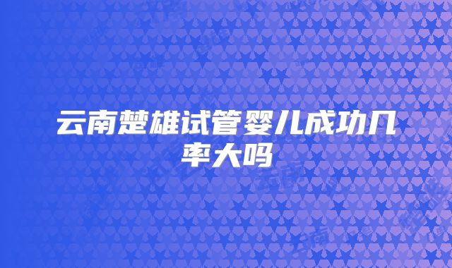 云南楚雄试管婴儿成功几率大吗