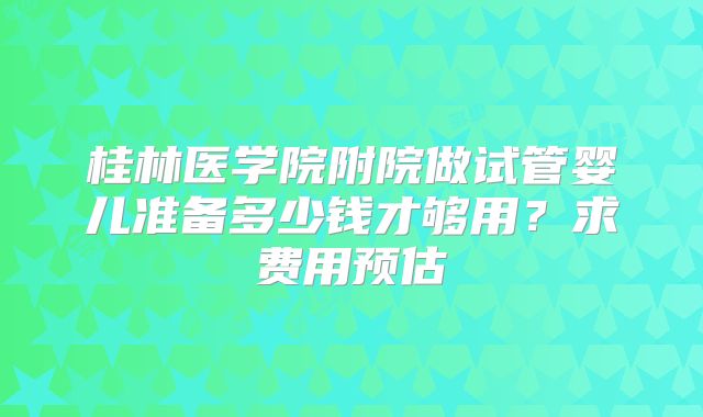 桂林医学院附院做试管婴儿准备多少钱才够用?求费用预估