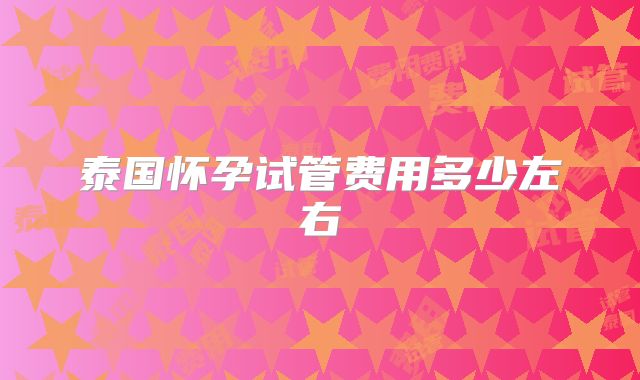 泰国怀孕试管费用多少左右