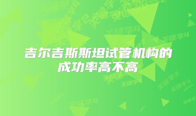 吉尔吉斯斯坦试管机构的成功率高不高