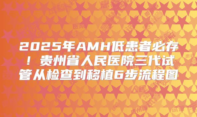 2025年AMH低患者必存！贵州省人民医院三代试管从检查到移植6步流程图