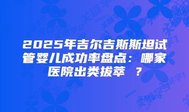 2025年吉尔吉斯斯坦试管婴儿成功率盘点：哪家医院出类拔萃 ？
