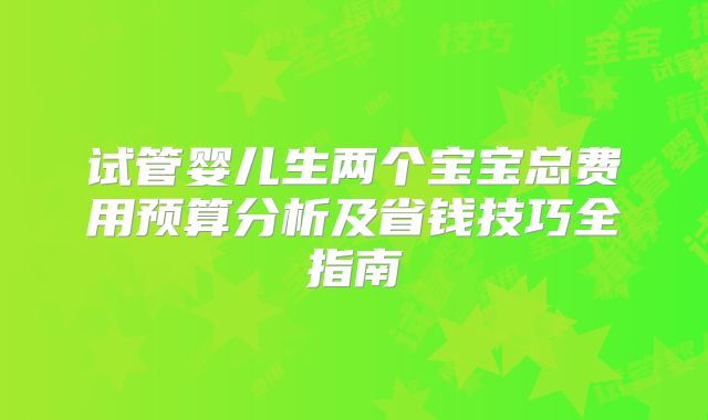 试管婴儿生两个宝宝总费用预算分析及省钱技巧全指南