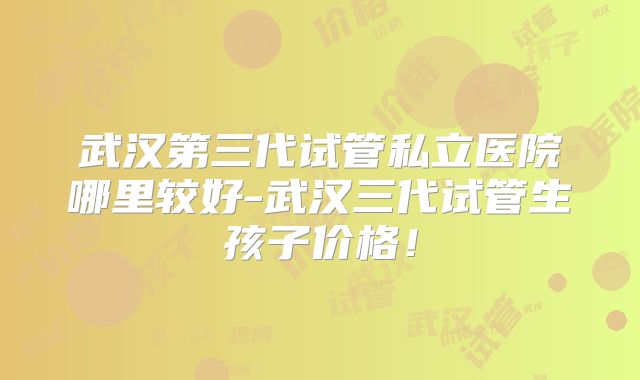 武汉第三代试管私立医院哪里较好-武汉三代试管生孩子价格！