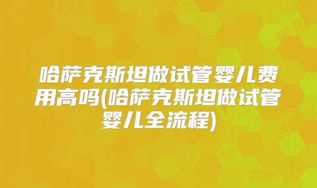 哈萨克斯坦做试管婴儿费用高吗(哈萨克斯坦做试管婴儿全流程)