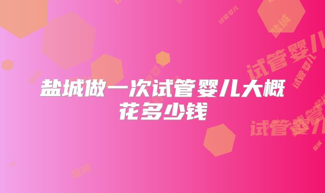 盐城做一次试管婴儿大概花多少钱
