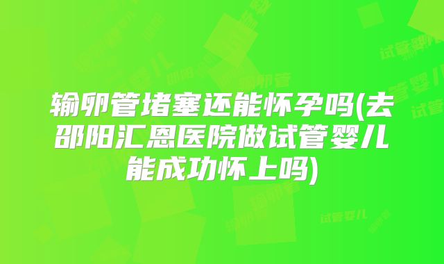 输卵管堵塞还能怀孕吗(去邵阳汇恩医院做试管婴儿能成功怀上吗)