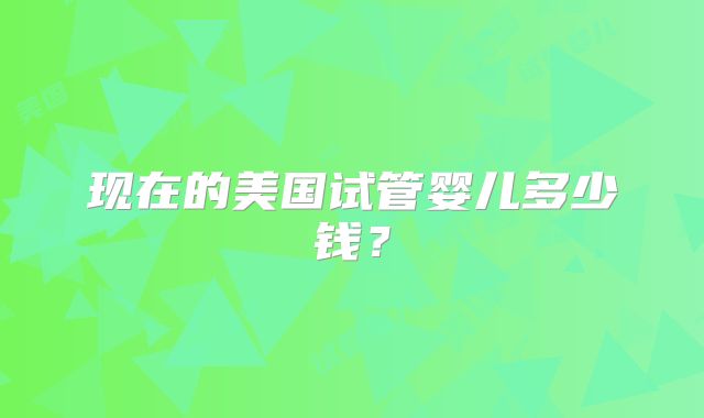 现在的美国试管婴儿多少钱？
