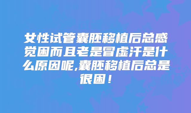 女性试管囊胚移植后总感觉困而且老是冒虚汗是什么原因呢,囊胚移植后总是很困!