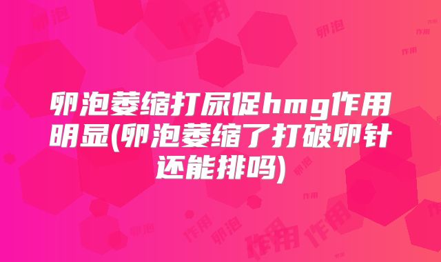 卵泡萎缩打尿促hmg作用明显(卵泡萎缩了打破卵针还能排吗)