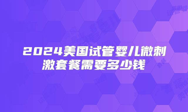 2024美国试管婴儿微刺激套餐需要多少钱