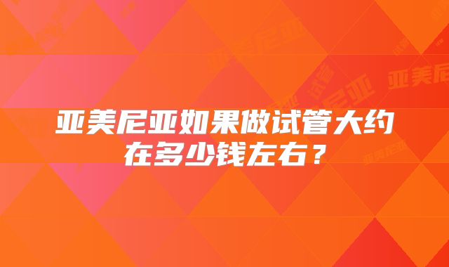 亚美尼亚如果做试管大约在多少钱左右？