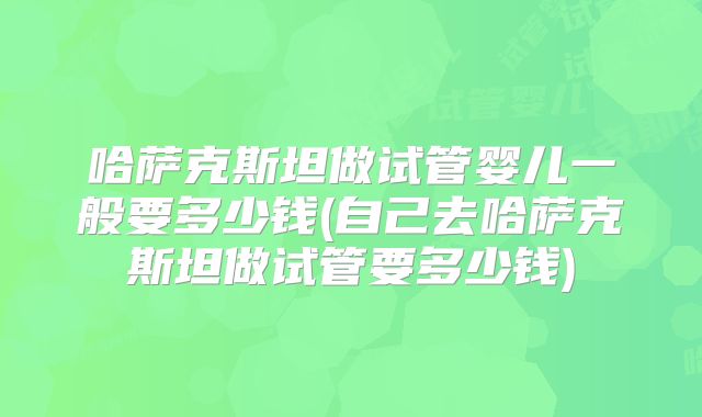 哈萨克斯坦做试管婴儿一般要多少钱(自己去哈萨克斯坦做试管要多少钱)