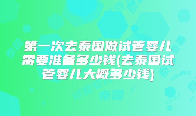 第一次去泰国做试管婴儿需要准备多少钱(去泰国试管婴儿大概多少钱)
