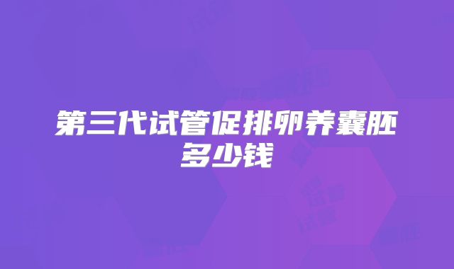 第三代试管促排卵养囊胚多少钱