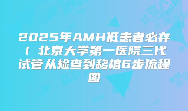 2025年AMH低患者必存！北京大学第一医院三代试管从检查到移植6步流程图